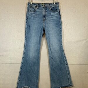 Levis Jeans Womens 28 Premium Big E 70s High Flare Blue High Rise Denim Retro